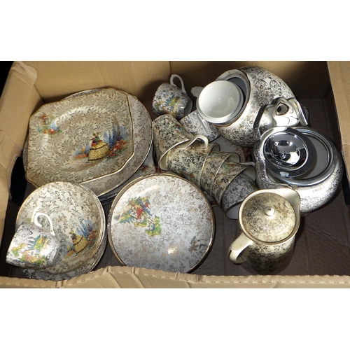 289 - Two boxes of tea wares to include Morley, Crown Ducal etc (2)