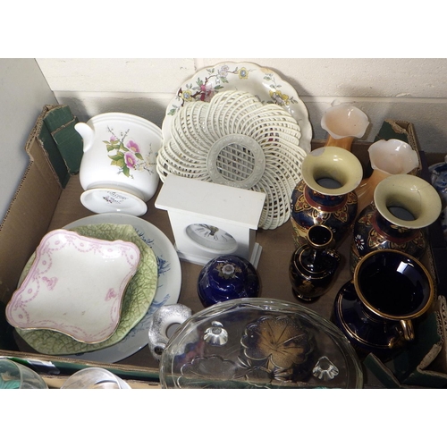 367 - Four boxes of misc ceramics and glass ware (4)