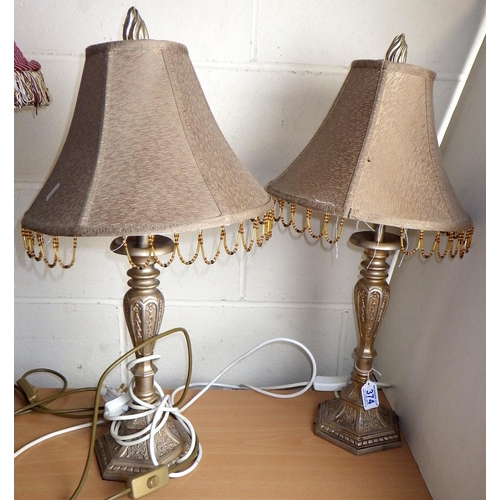 374 - Two pairs of modern table lamps