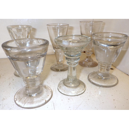 390 - A group of 19thC glass penny licks etc