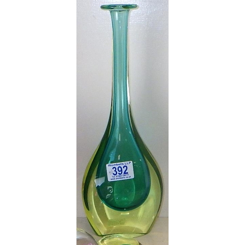 392 - A Murano glass bottle and stopper together with further glass ware