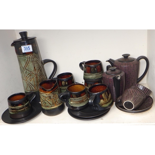 395 - Part Poole and Celtic Pottery tea and coffee services