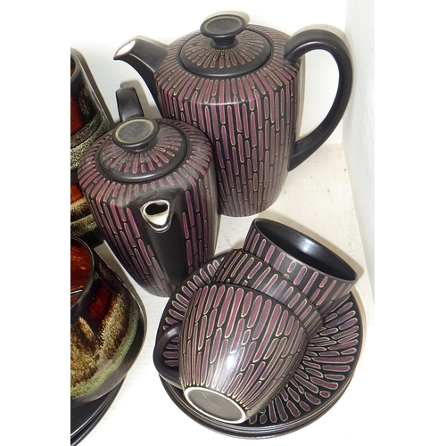 395 - Part Poole and Celtic Pottery tea and coffee services