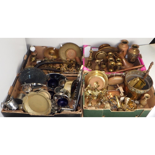 399 - Four boxes of misc metal ware (4)