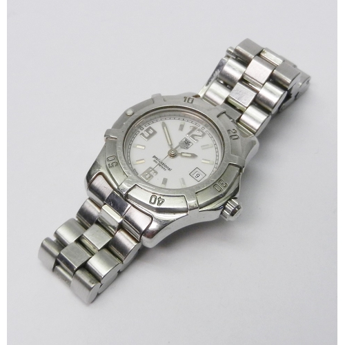 8 - A Tag Heuer Professional bracelet watch c1999, the quartz movement under a white dial in a stainless... 