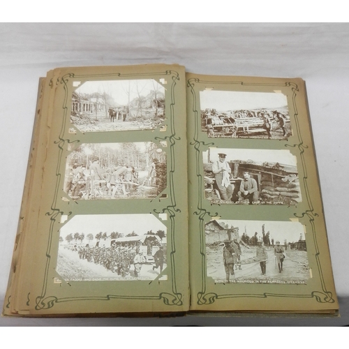 82 - An Edwardian & 1910s album containing a collection of postcards incl World War I, seaside humour, Pe... 