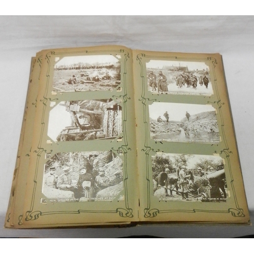 82 - An Edwardian & 1910s album containing a collection of postcards incl World War I, seaside humour, Pe... 