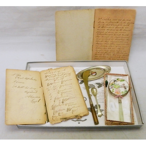 99 - A collectors' lot comprising: two Victorian notebooks, 2nd Battalion East Surrey Regiment interest f... 