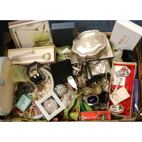 53 - A qty of costume jewellery, silver plate etc (2)