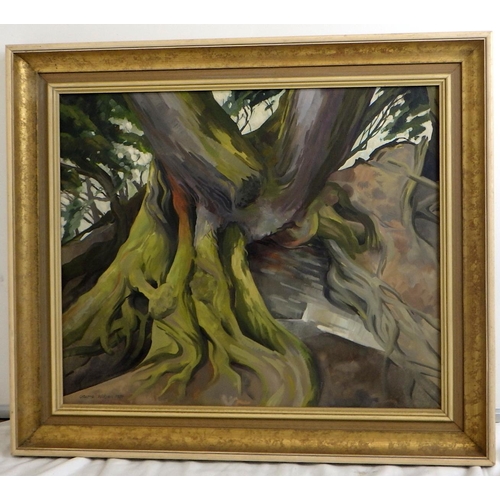 64 - Graeme Willson, 'Roots Over Rockbase', oil on canvas 1980: 75x65cm. VAT & Buyers Premium apply, ARR ... 