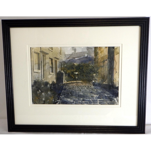 96 - Susan Brown, 'Nearly at the Church', watercolour 1991 (£260): 58x47cm. VAT & Buyers Premium apply, A... 