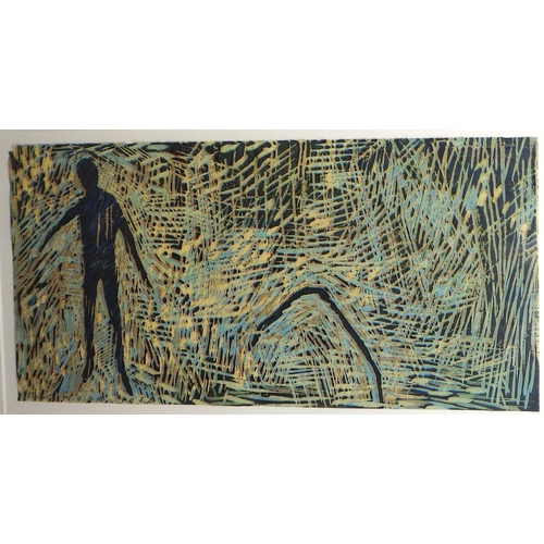 127 - Tom Wood, 'Man Confronting A Stick', 1988: 48x71cm. VAT & Buyers Premium apply, ARR if sold for £100... 