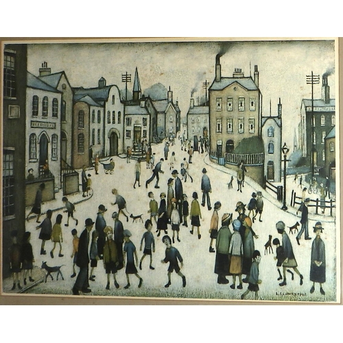 164 - L.S. Lowry print: 'Village Square' 62x77cm. VAT & Buyers Premium apply, ARR if sold for £1000 or mor... 