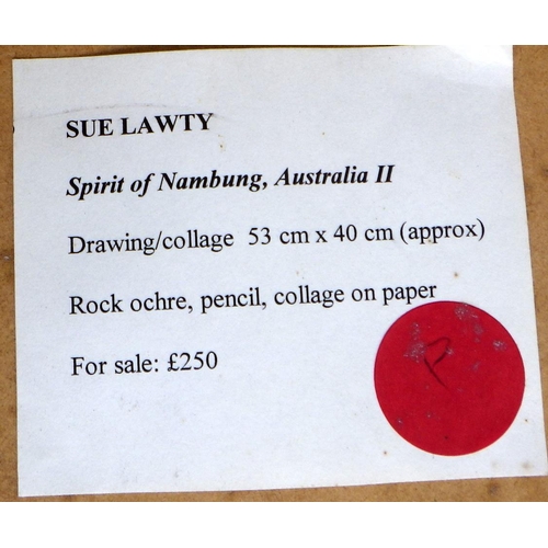 180 - Two Sue Lawty artworks: 'Spirit of Nambung Australia II', drawing with collage 1995 (£250) (63x40cm)... 