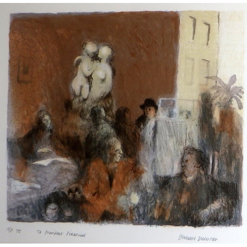 198 - Bernard Dunstan RA, 'The Friends Room, Royal Academy of Arts', lithograph 1994: 64x67cm. VAT & Buyer... 