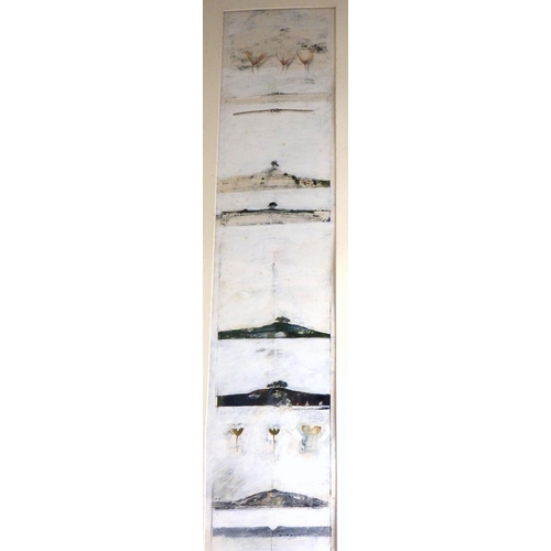 33 - Malcolm Whittaker, 'Fragments Along A Forgotten Line', mixed media 1990: 148x34cm. VAT & Buyers Prem... 