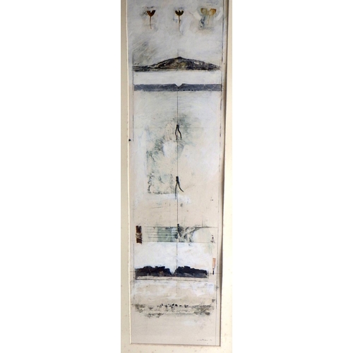 33 - Malcolm Whittaker, 'Fragments Along A Forgotten Line', mixed media 1990: 148x34cm. VAT & Buyers Prem... 