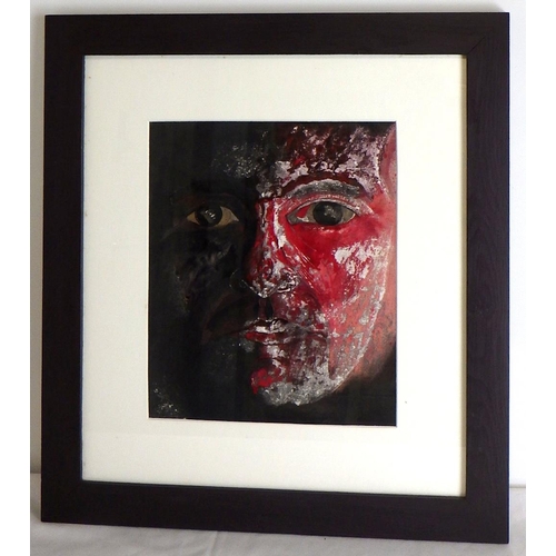 201 - Daniel Paulo, 'Head 9: Red', mixed media 1996: 56x51cm. VAT & Buyers Premium apply, ARR if sold for ... 