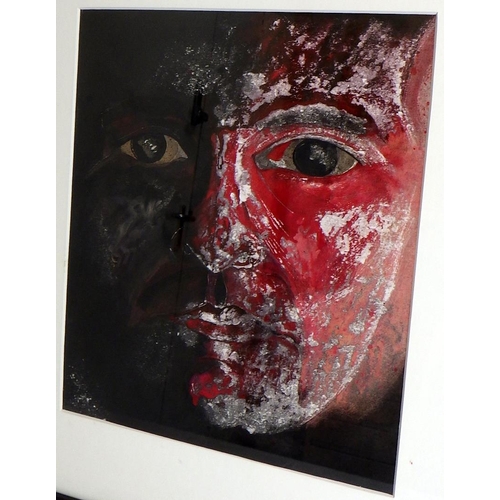 201 - Daniel Paulo, 'Head 9: Red', mixed media 1996: 56x51cm. VAT & Buyers Premium apply, ARR if sold for ... 