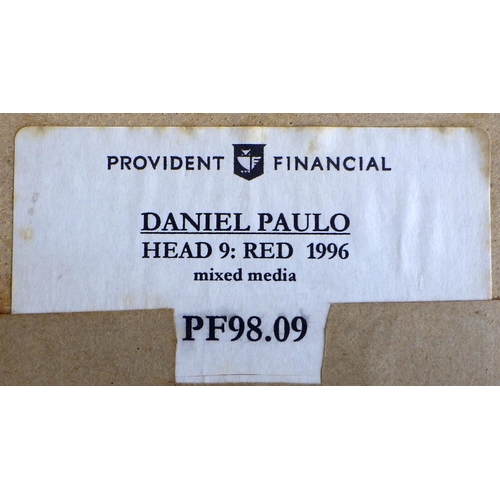 201 - Daniel Paulo, 'Head 9: Red', mixed media 1996: 56x51cm. VAT & Buyers Premium apply, ARR if sold for ... 