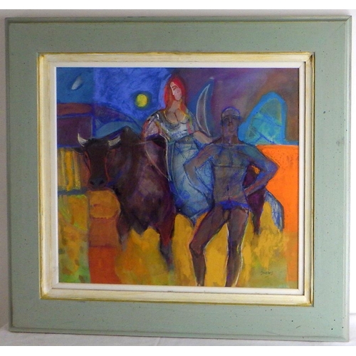 79 - Trevor Stubley, 'He Was A Bull By Day And A Man By Night', gouache and pastel 2002 (£1500): 65x71cm.... 