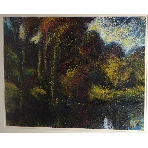  Jake Attree, River Aire At Saltaire, emulsion paint and pastel on paper 1994: 90x77cm