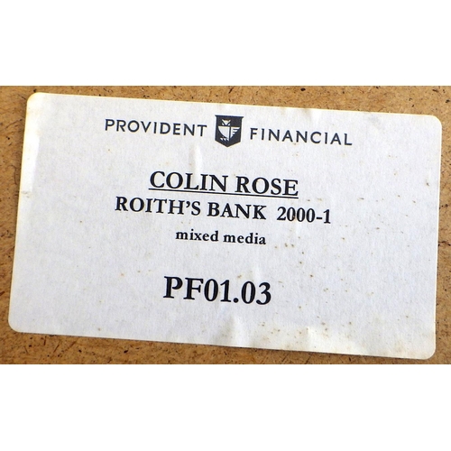 124 - Colin Rose, 'Roith's Bank', mixed media 2000-1: 57x94cm. VAT & Buyers Premium apply, ARR if sold for... 