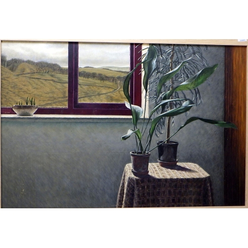 209 - Michael Exall, 'Aspidestra And Aralia', oil on board 1985 (£425): 80x103cm. VAT & Buyers Premium app... 