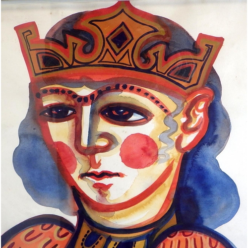 223 - Karen Babayan, 'Bird King', watercolour 1990 (£625): 137x109cm. VAT & Buyers Premium apply, ARR if s... 