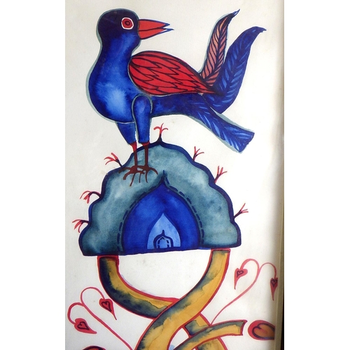 223 - Karen Babayan, 'Bird King', watercolour 1990 (£625): 137x109cm. VAT & Buyers Premium apply, ARR if s... 