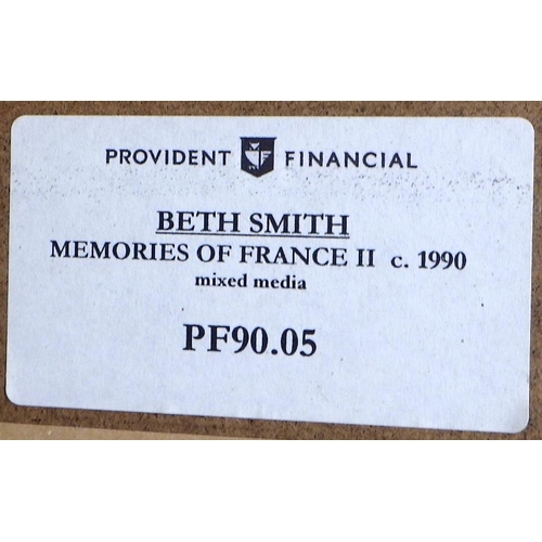 225 - Two Beth Smith pictures: 'Memories of France II', mixed media 1989 (133x104cm) and 'Lilies', waterco... 