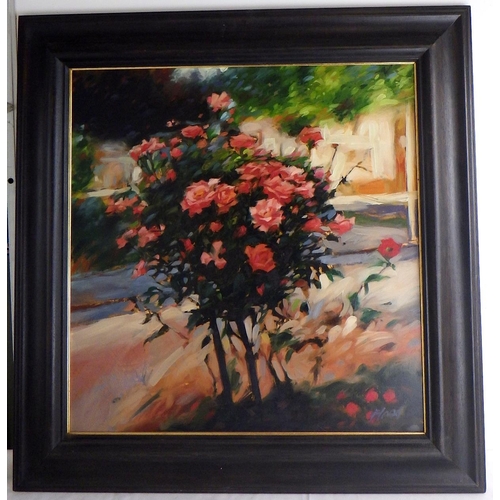 300 - Alan Flood, 'Roses', oil on board 1996: 78x76cm. VAT & Buyers Premium apply, ARR if sold for £1000 o... 