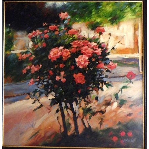 300 - Alan Flood, 'Roses', oil on board 1996: 78x76cm. VAT & Buyers Premium apply, ARR if sold for £1000 o... 