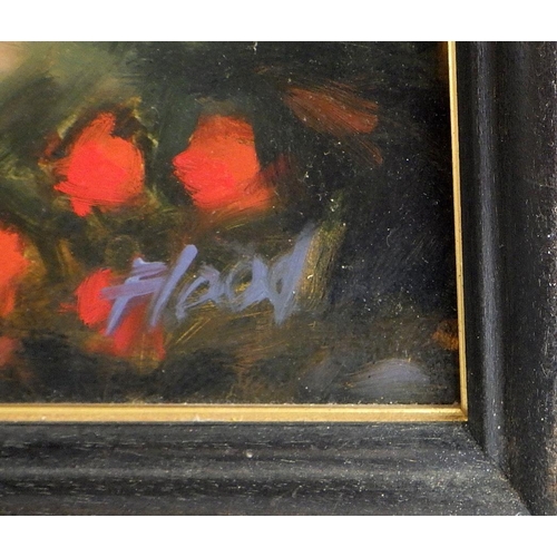 300 - Alan Flood, 'Roses', oil on board 1996: 78x76cm. VAT & Buyers Premium apply, ARR if sold for £1000 o... 