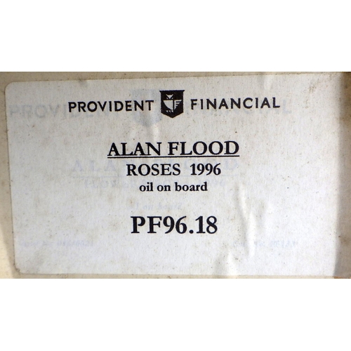 300 - Alan Flood, 'Roses', oil on board 1996: 78x76cm. VAT & Buyers Premium apply, ARR if sold for £1000 o... 