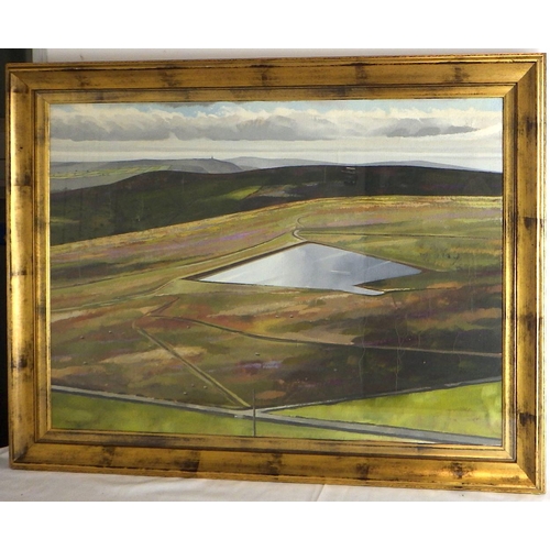 72 - Graeme Willson, 'Reservoir, Mixenden', oil on canvas 1980: 67x87cm. VAT & Buyers Premium apply, ARR ... 