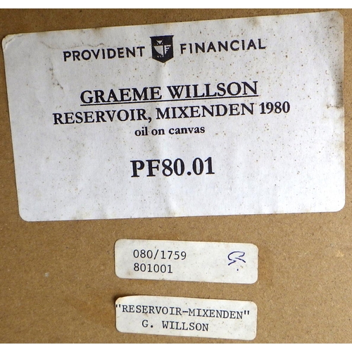 72 - Graeme Willson, 'Reservoir, Mixenden', oil on canvas 1980: 67x87cm. VAT & Buyers Premium apply, ARR ... 