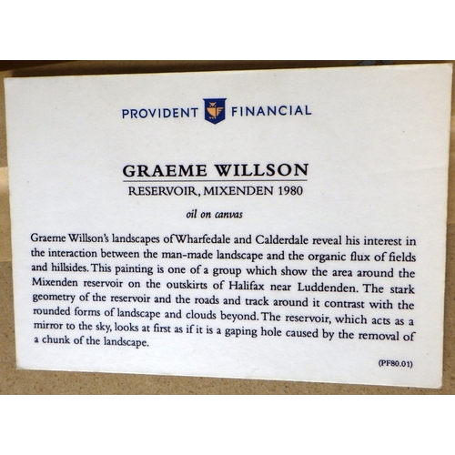 72 - Graeme Willson, 'Reservoir, Mixenden', oil on canvas 1980: 67x87cm. VAT & Buyers Premium apply, ARR ... 