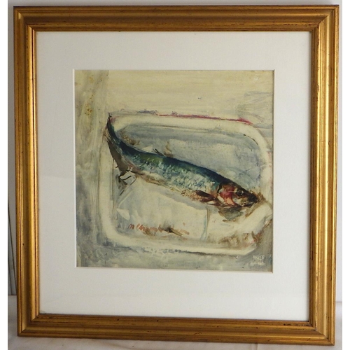 239 - Three Maurice Chamberlain artworks: 'Herring', watercolour 1988 (58x56cm); 'The Song Of The Wanderin... 