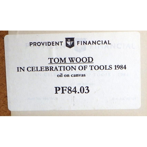 130 - Tom Wood, 'In Celebration Of Tools', oil on canvas 1984: 75x75cm. VAT & Buyers Premium apply, ARR if... 