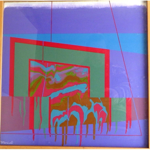 112 - Laimonis Mierins, 'Sliding Image', acrylic on canvas 1988 (£140): 49x49cm. VAT & Buyers Premium appl... 