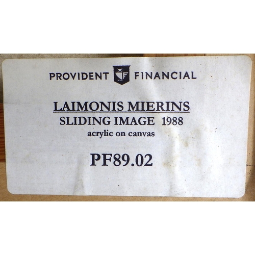 112 - Laimonis Mierins, 'Sliding Image', acrylic on canvas 1988 (£140): 49x49cm. VAT & Buyers Premium appl... 