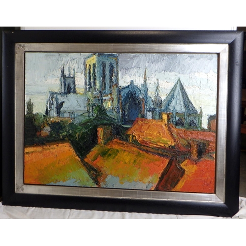 2 - Jake Attree, 'York Minster I', oil on board 1997 (£2100): 98x130cm. VAT & Buyers Premium apply, ARR ... 