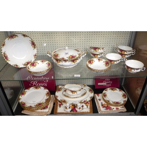 A large group of Royal Albert Country Rose dinner ware (qty)