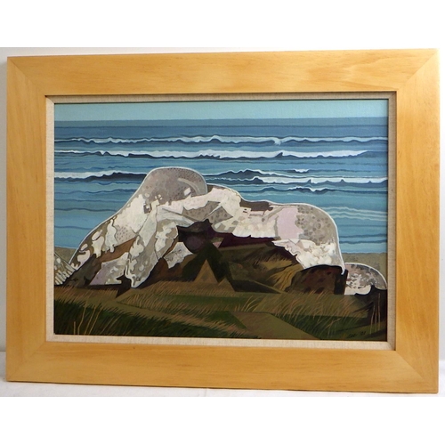 49 - Robert Lee, 'The Rock, Cornish South Coast', acrylic on canvas board 2001: 51x67cm. VAT & Buyers Pre... 