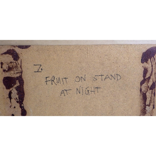 210 - Michael Exall, 'Fruit Stand At Night', oil on board 1998: 73x102cm. VAT & Buyers Premium apply, ARR ... 