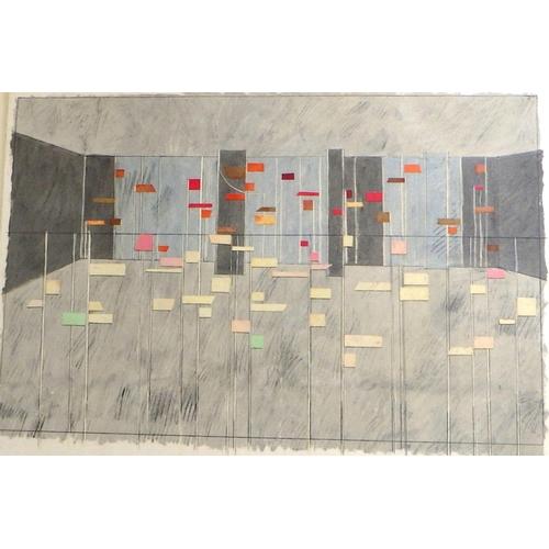 204 - Ann Seabourne, 'Dance Space - Tapes And Flags', oil pastel and collage 1985: 71x91cm. VAT & Buyers P... 