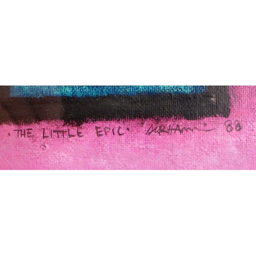 259 - Two Terry Durham pictures: 'The Little Epic', acrylic 1988 (54x67cm) and 'Earth Poem', acrylic on la... 