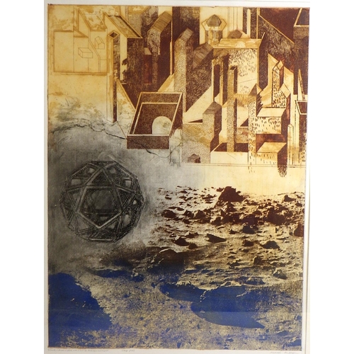 115 - Three Michael Anderson etchings: 'Ground Interval And Space', (stage proof) 1988 (107x84cm); 'Locati... 