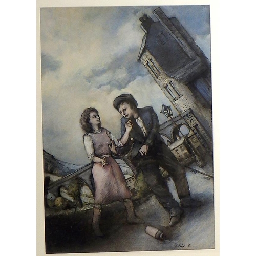 191 - Bohuslav Barlow, 'Lovers', mixed media 1983 (£300): 90x68cm. VAT & Buyers Premium apply, ARR if sold... 